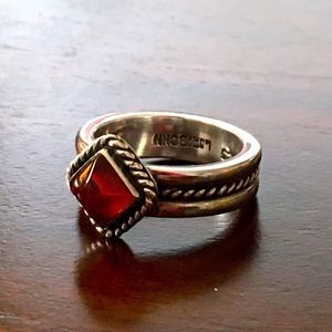 LORI BONN Artisan Amber Sterling Silver Ring Sz 5